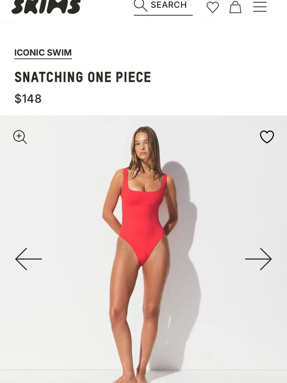 SKIMS SNATCHING ONE PIECE in Red